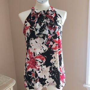 Anne Klein Floral Frilly Dress Tank Top